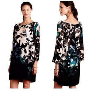 Anthropologie Shaded Floral garden boatneck dress XS